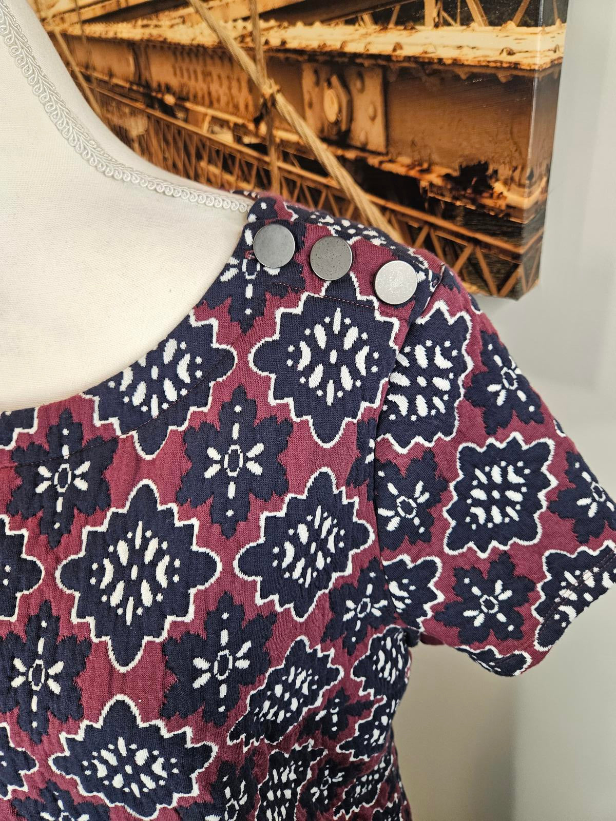 Loft Quilted Bohemian-Style Printed Dress #H145