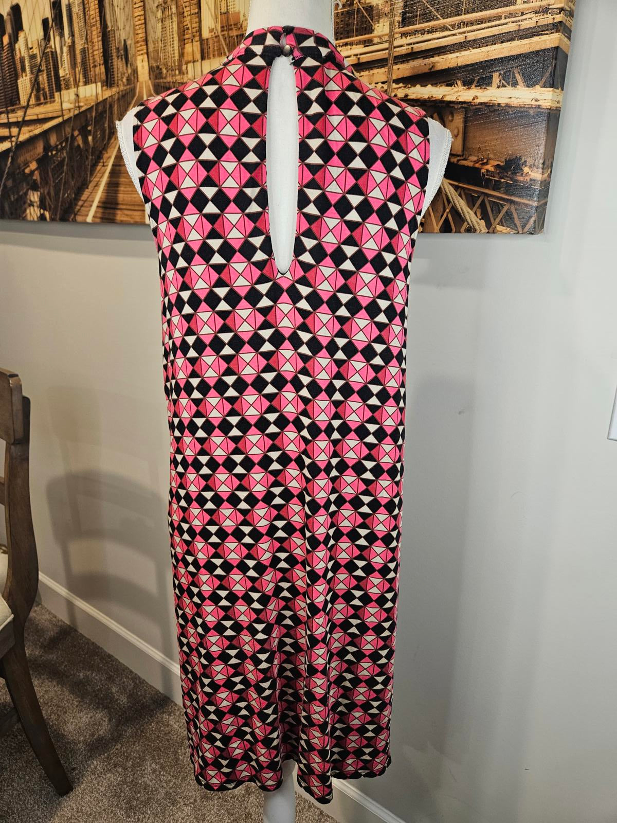 Lord and Taylor's Context Geometric Print Sleeveless Dress #671