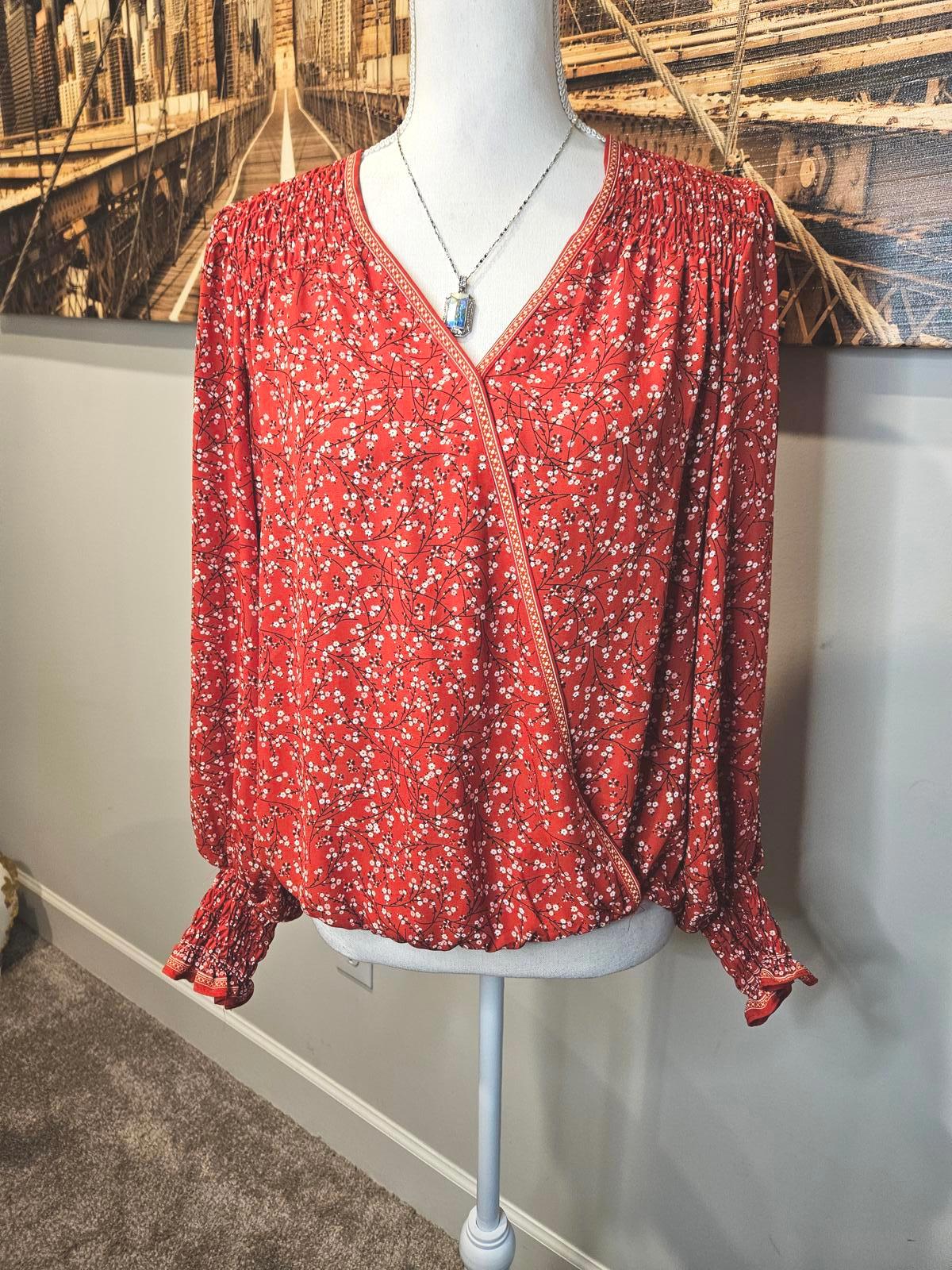 Max Studio Women's Floral Wrap Top - Size S b90