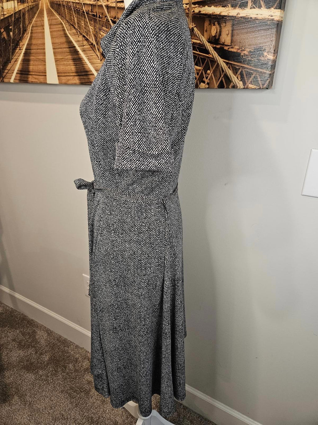 Lands' End Stylish Black & White Dress 285