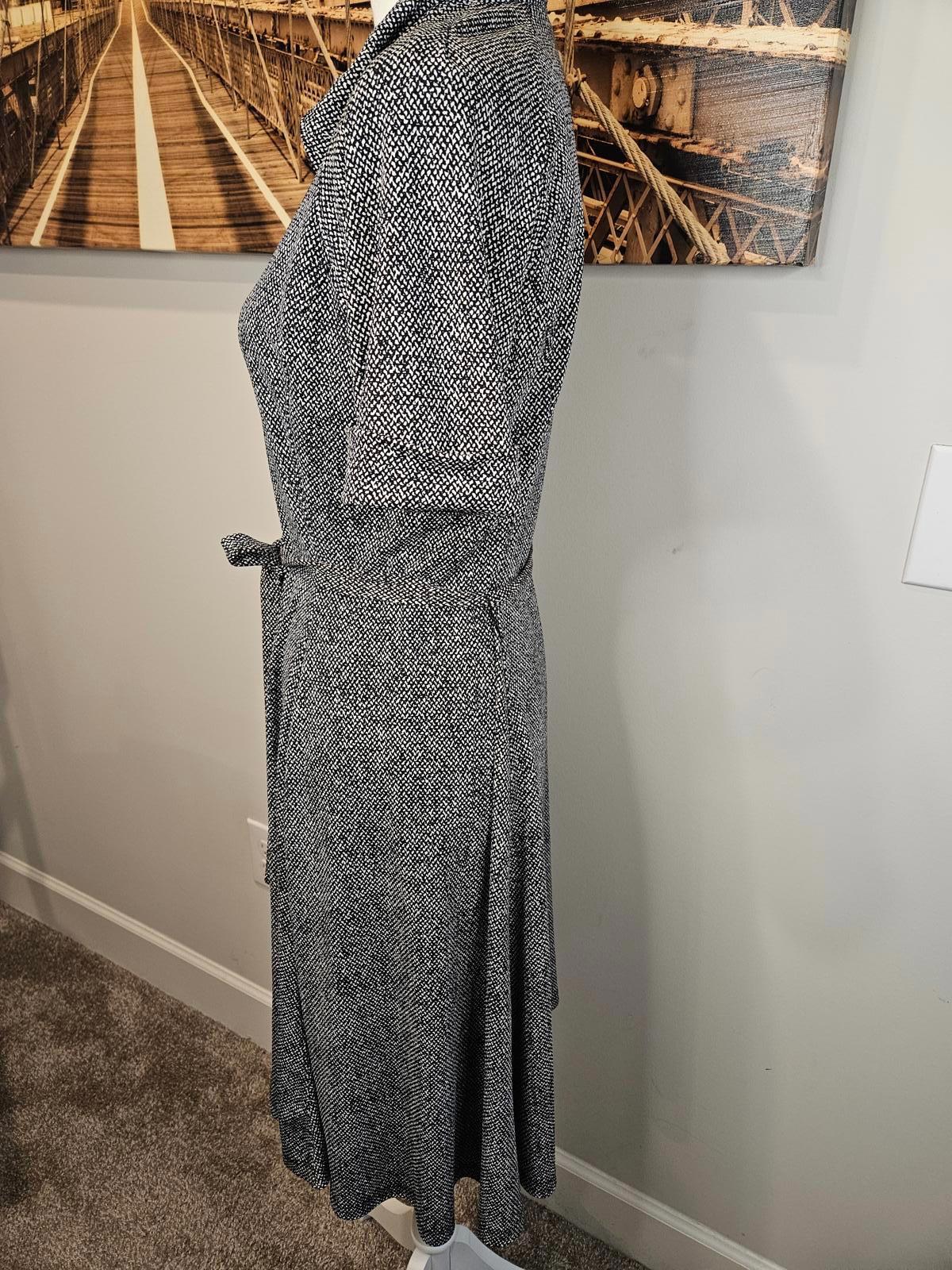 Lands' End Stylish Black & White Dress 285
