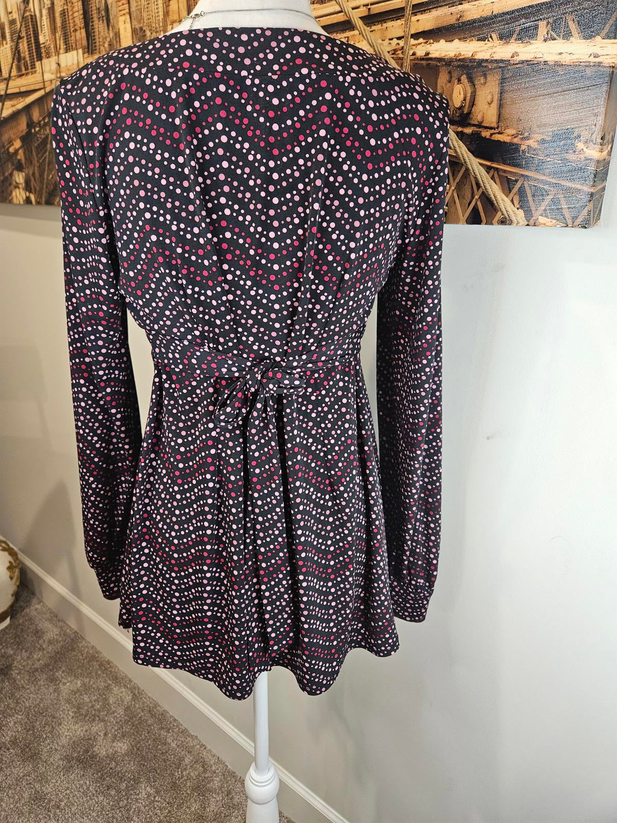 Mimi Maternity Long Sleeve Top With Polka Dots -#461