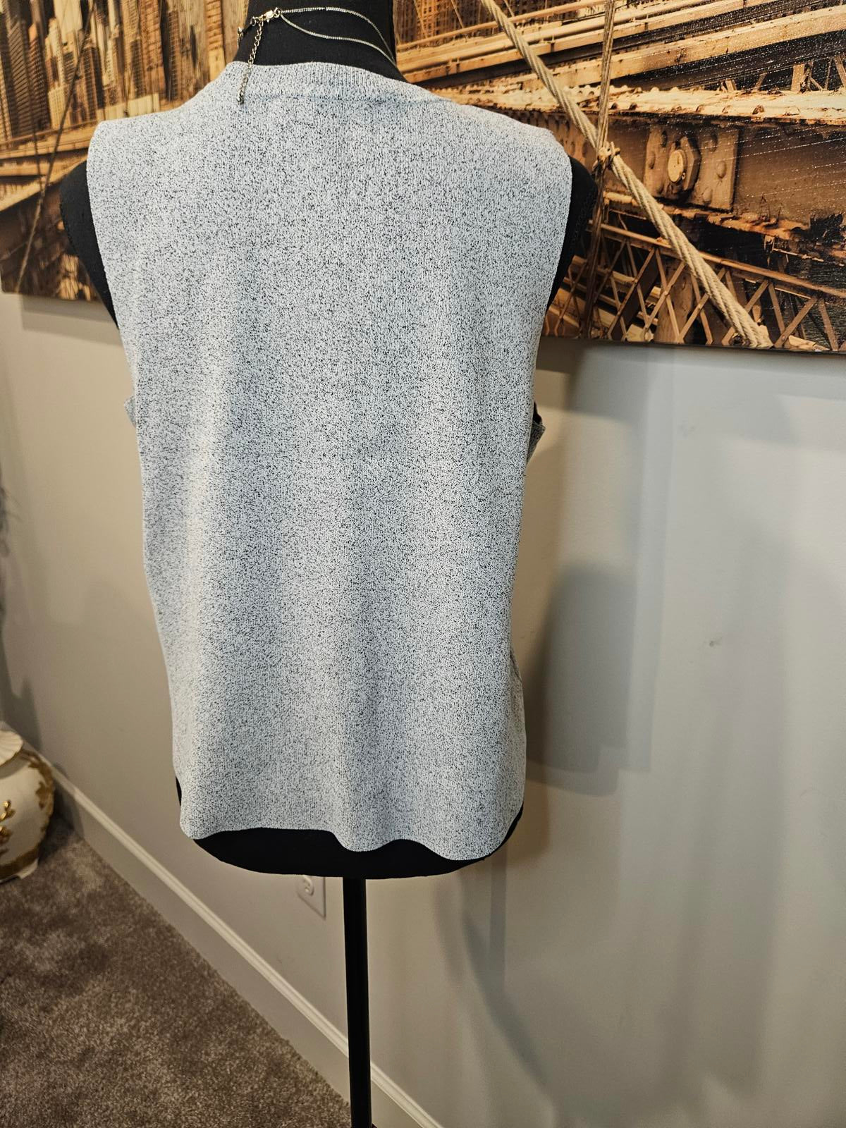 Loft Sleeveless Knit Top - Gray Melange #474