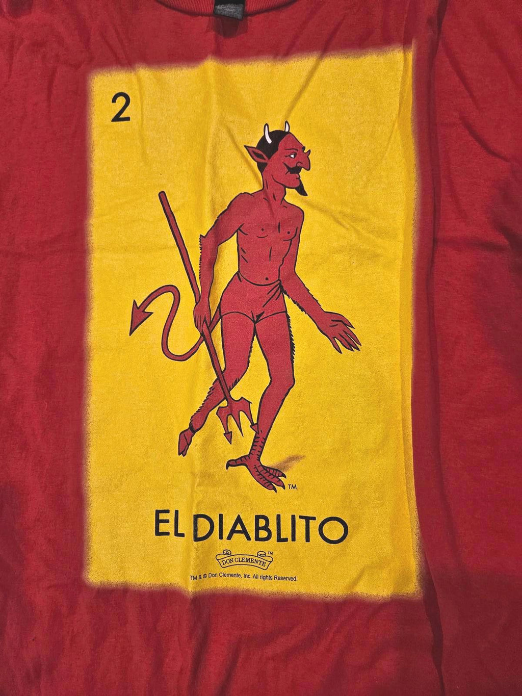 Mexican Bingo Red El Diablito Graphic Men's T-Shirt XXL