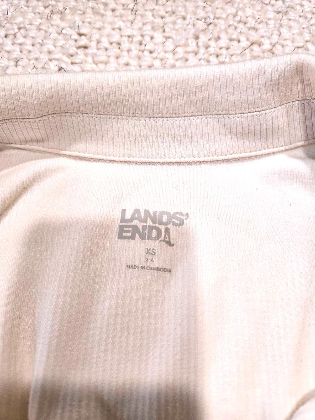 Lands' End Long Sleeve Button-Up Dress - Classic Cream Color 1182