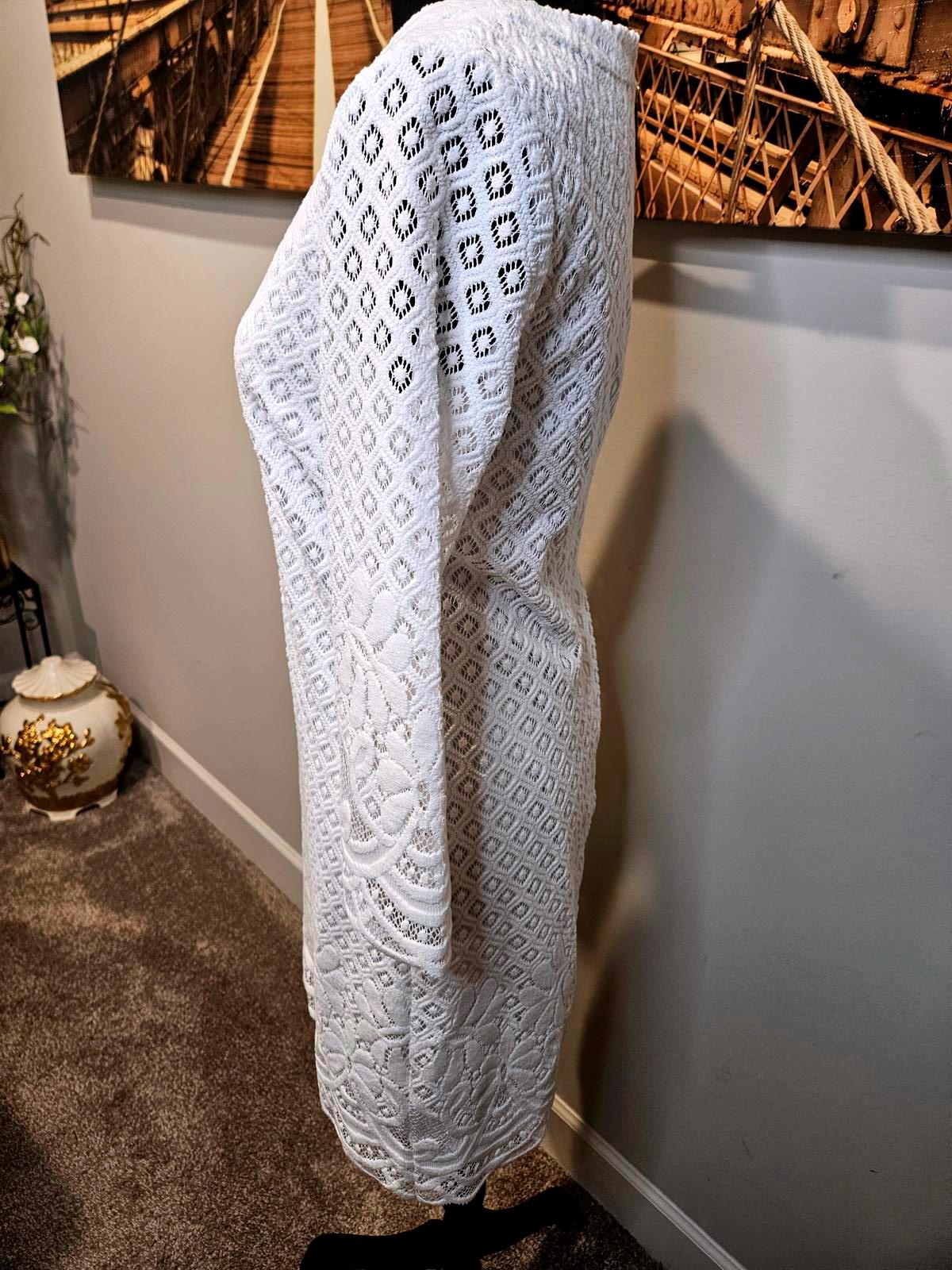 Lilly Pulitzer White Lace Dress with 3/4 Sleeves  #67