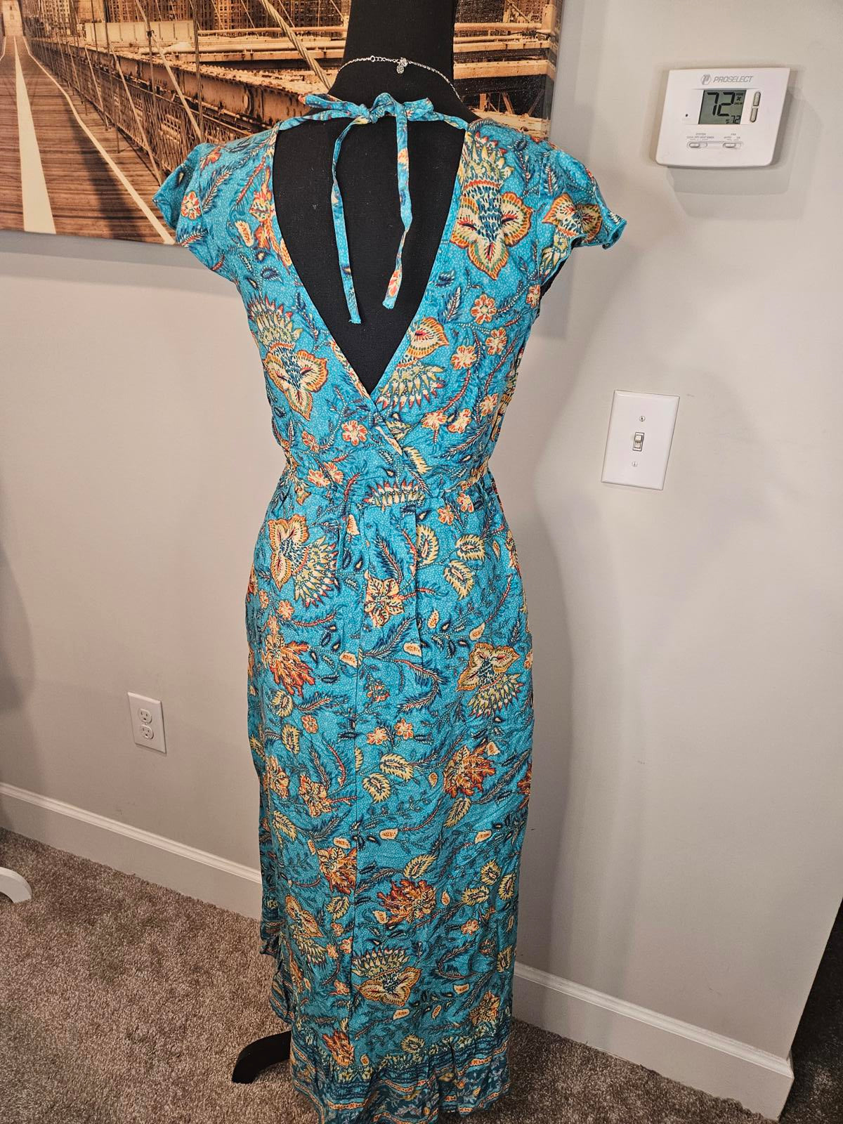 Nwot Band of the Free Vibrant Floral Wrap Maxi Dress #725