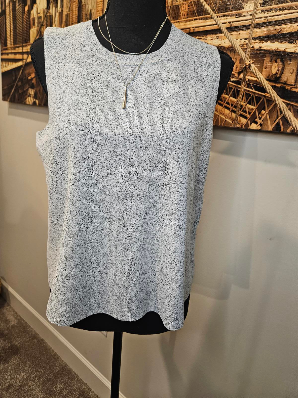 Loft Sleeveless Knit Top - Gray Melange #474