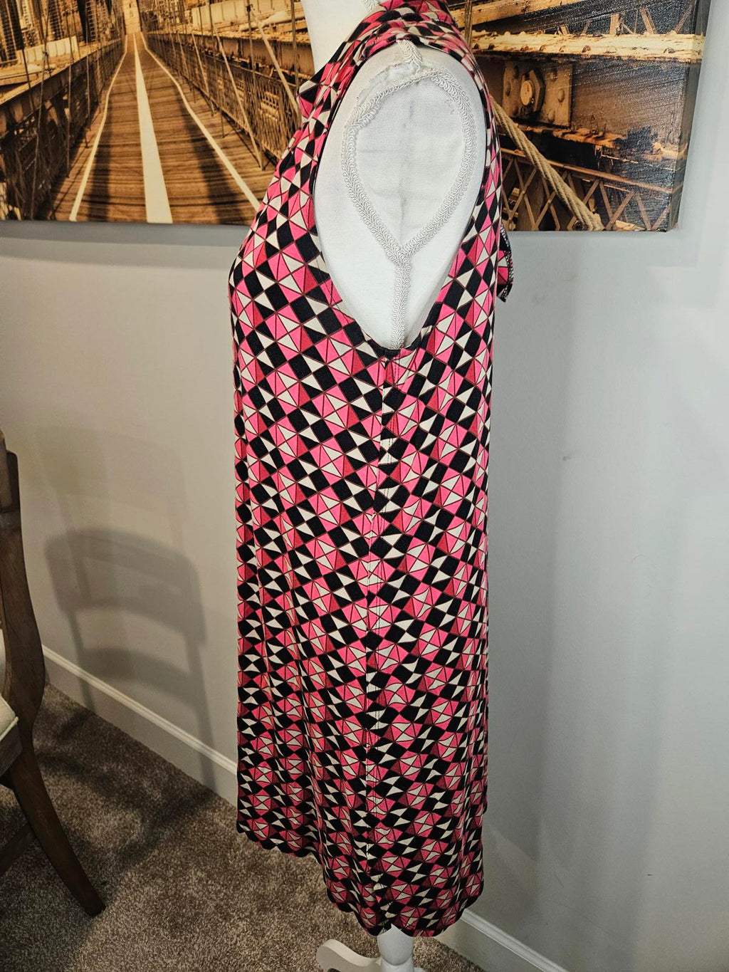 Lord and Taylor's Context Geometric Print Sleeveless Dress #671