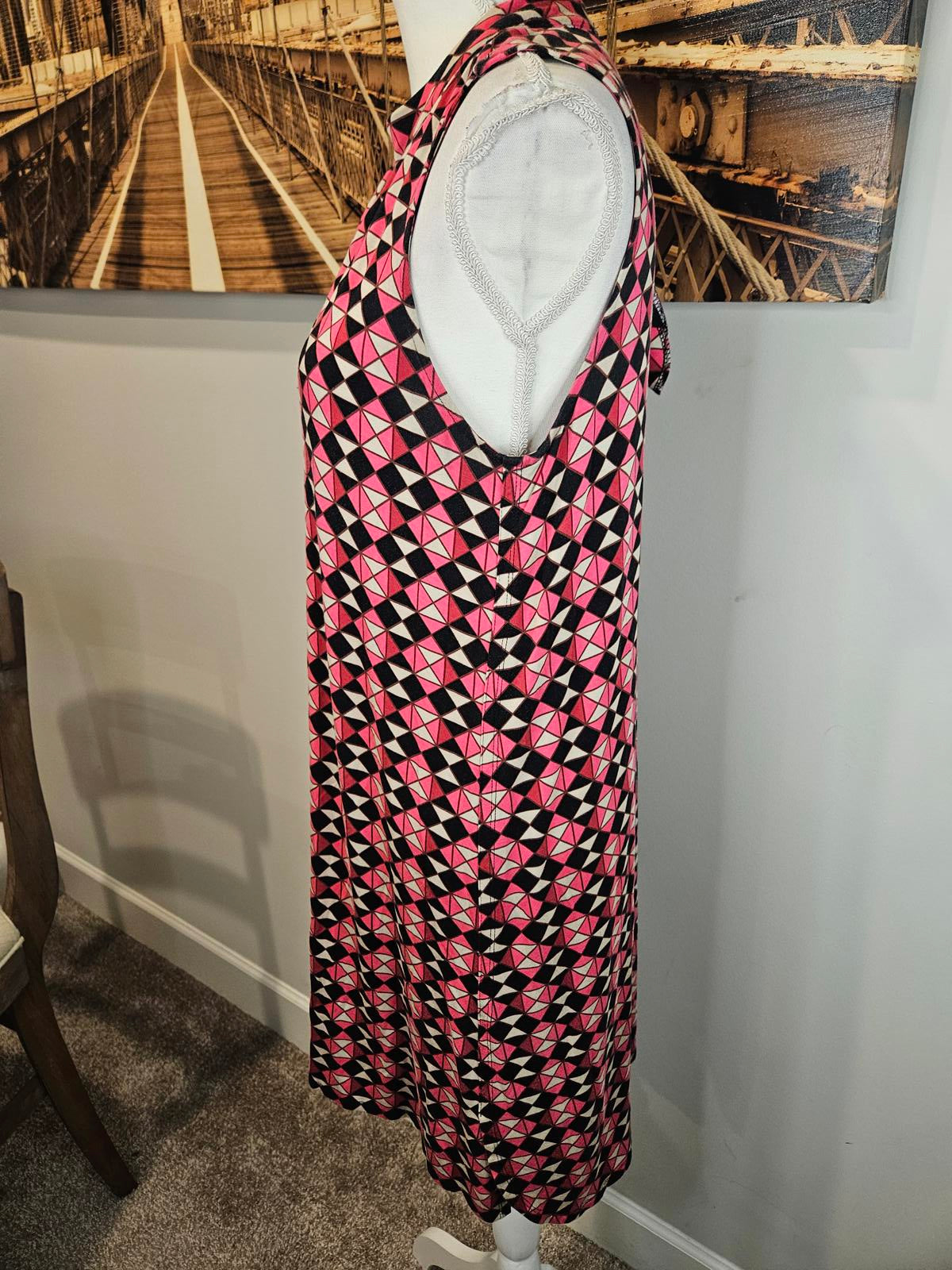 Lord and Taylor's Context Geometric Print Sleeveless Dress #671