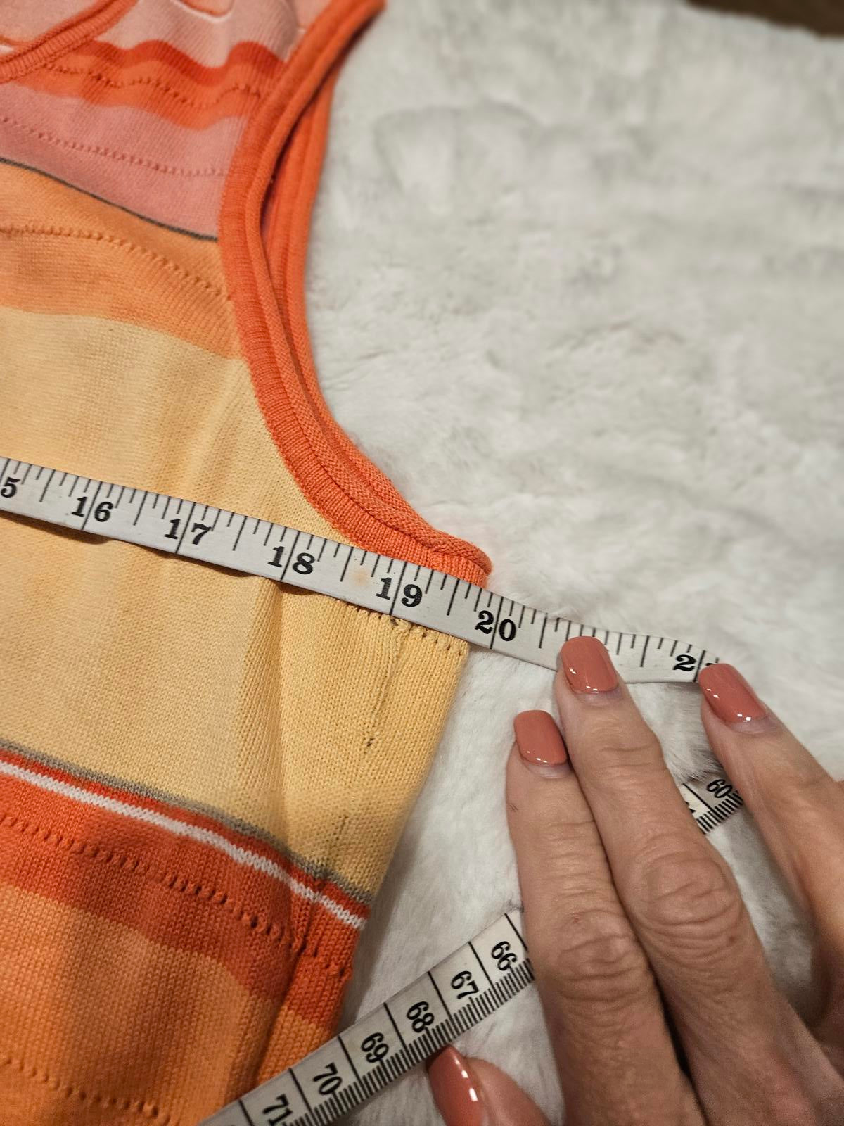 Liz Claiborne Vibrant Striped Sleeveless Knit Top  #525
