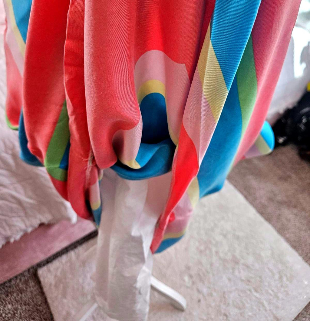 Lilly Pulitzer 100% Silk Colorful Chevron Maxi Skirt