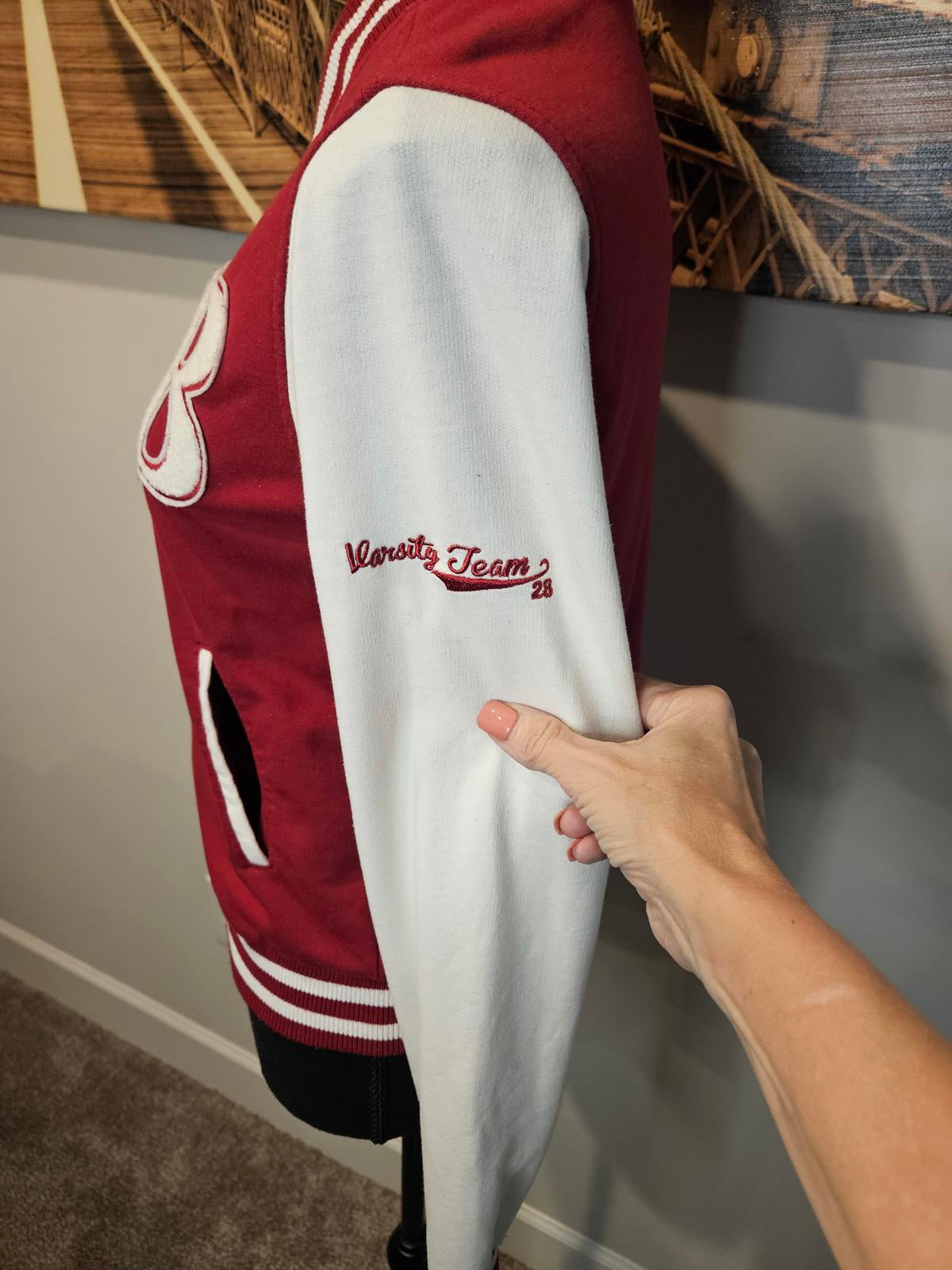 Love Tree Varsity Jacket with Embroidered Letter #587
