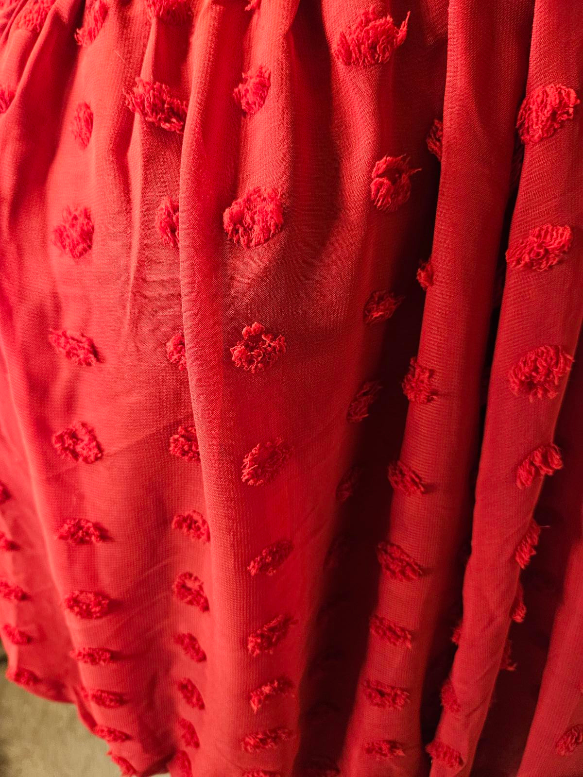 New York & Co. Red Textured Long Sleeve Blouse 744