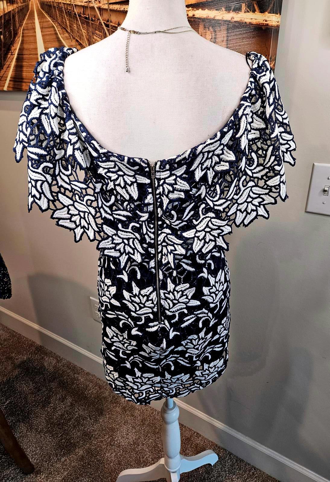 Luxxel Elegant Off-Shoulder Floral Lace Dress