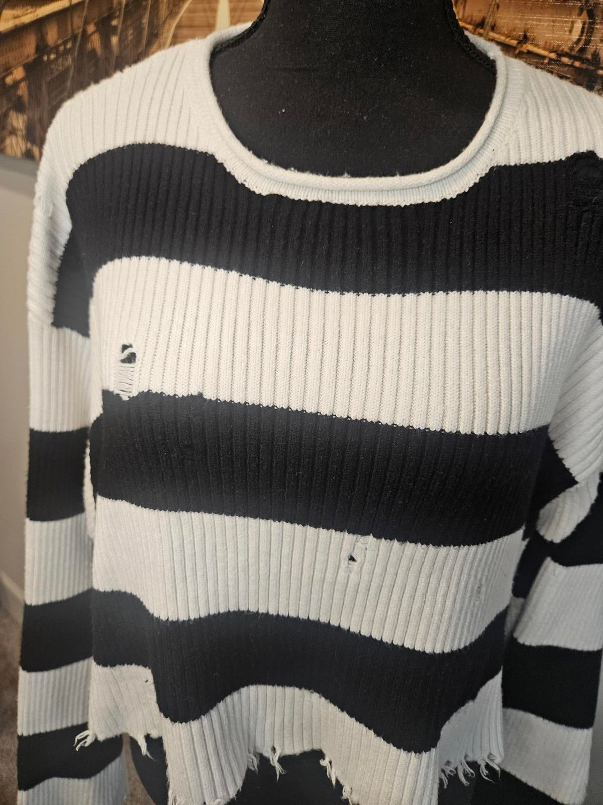 Princess Polly Grunge Ribbed Distressed Sweater