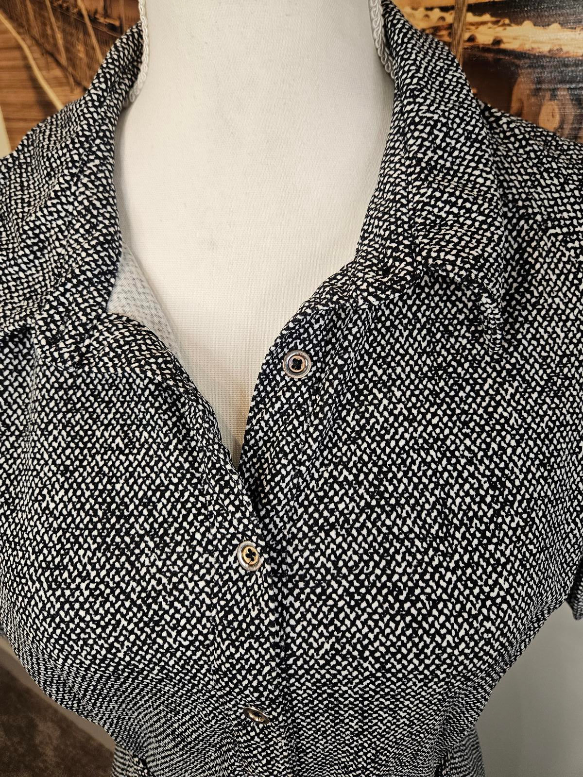 Lands' End Stylish Black & White Dress 285