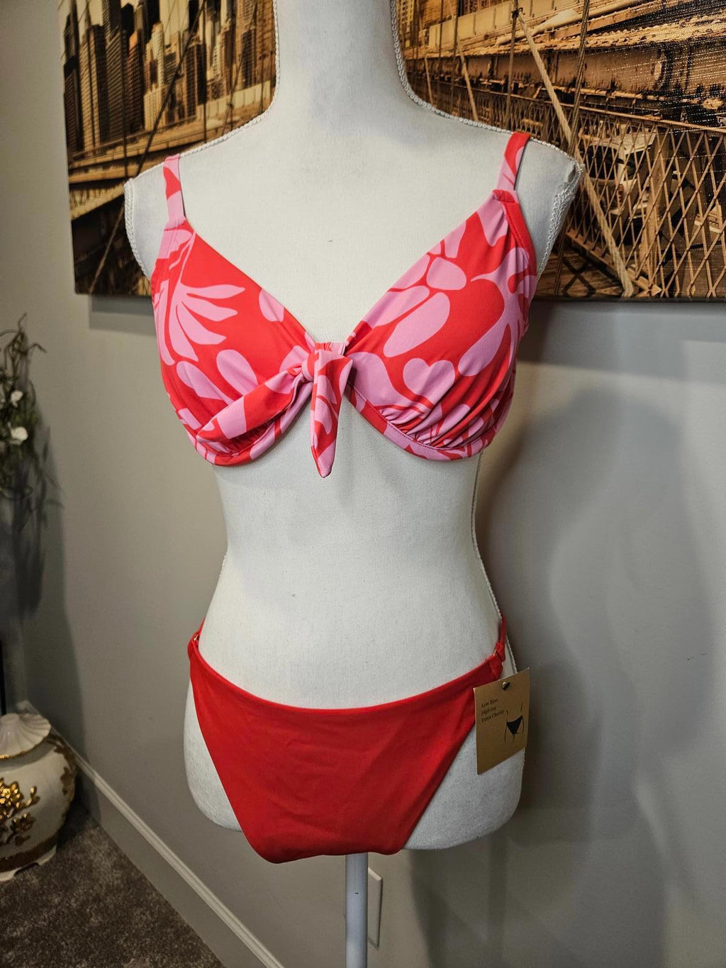 Nwt 3 Piece Shade & Shore Bikini Set with Coverup Pants - Size 38D & XL B31