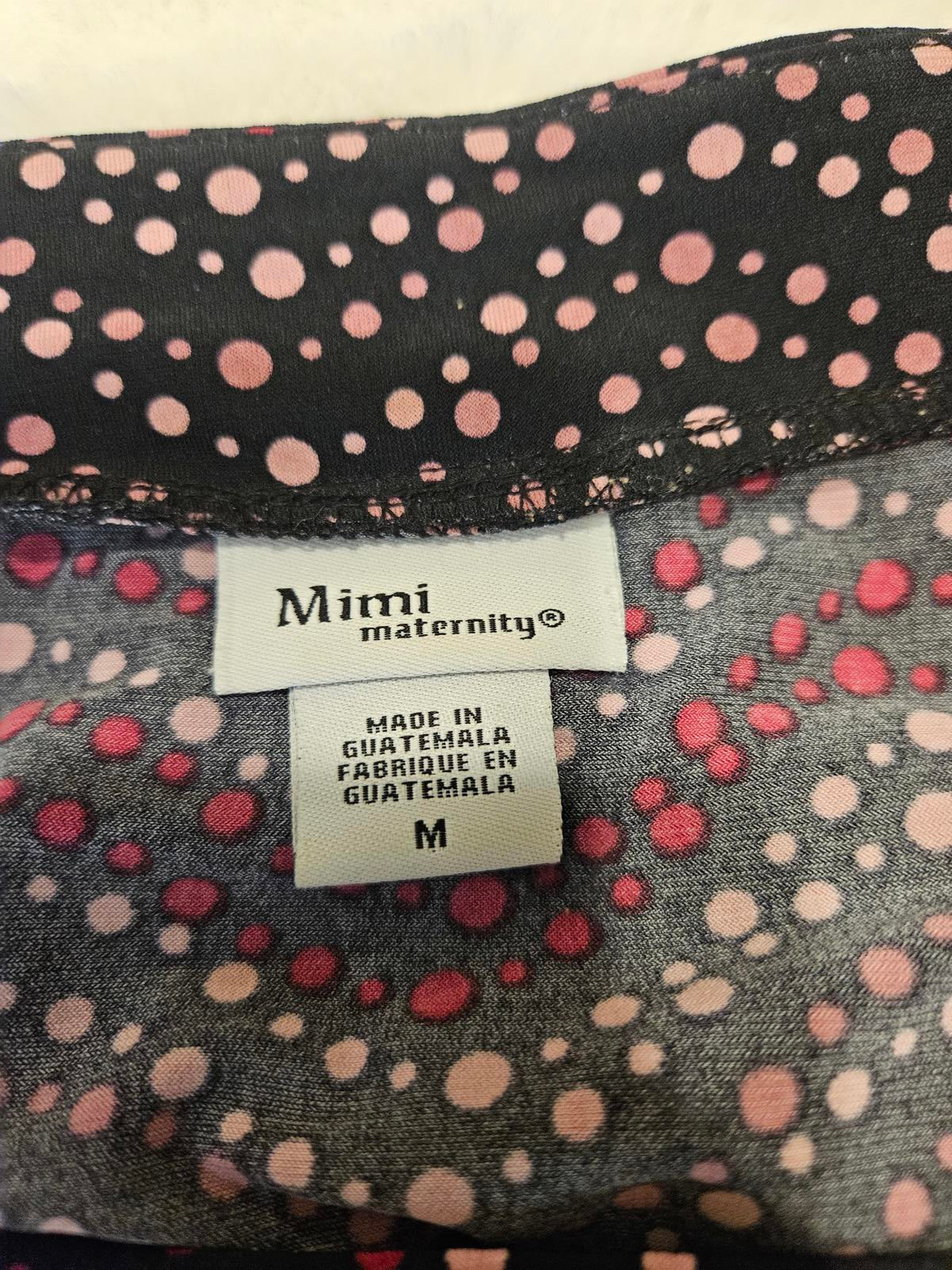 Mimi Maternity Long Sleeve Top With Polka Dots -#461