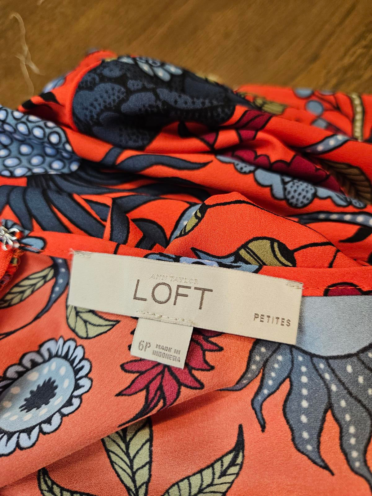 Loft Strawberry Field Petites Floral Print Dress 866