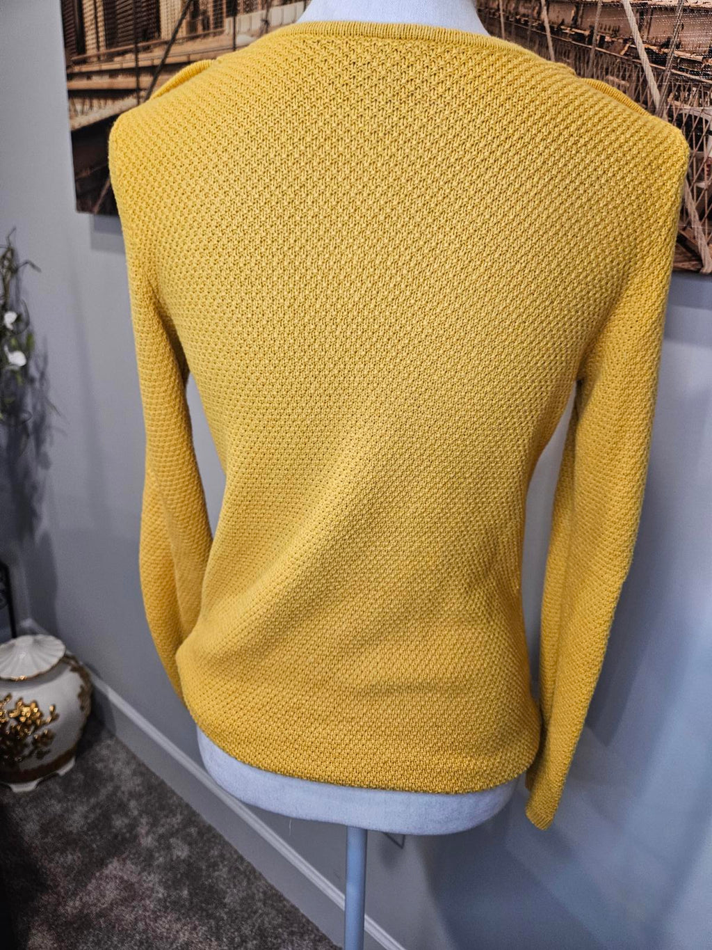 LOFT Yellow Women's Crew Neck Sweater 523