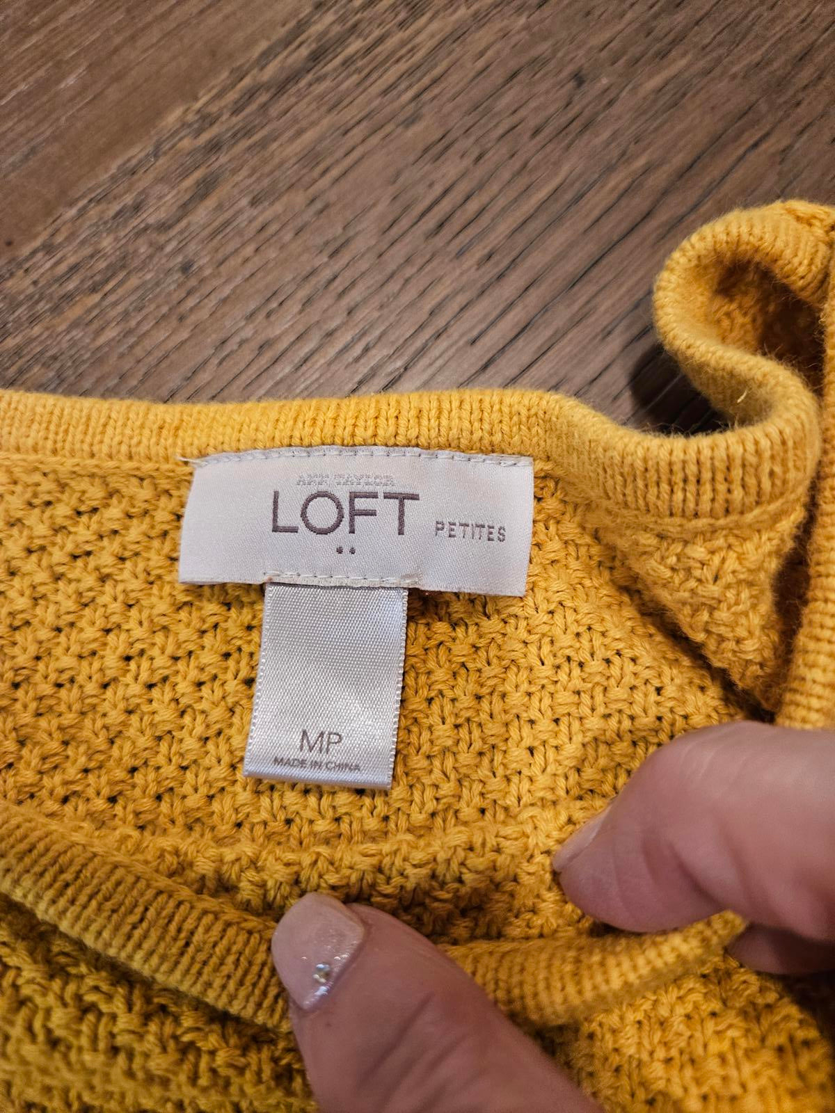 LOFT Yellow Women's Crew Neck Sweater 523