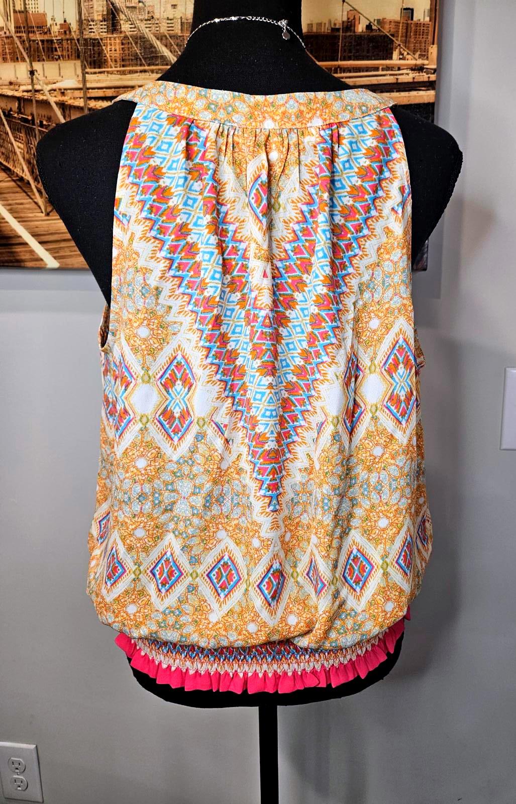 Nwot Rose + Olive Boho Style Top with Tassels #722