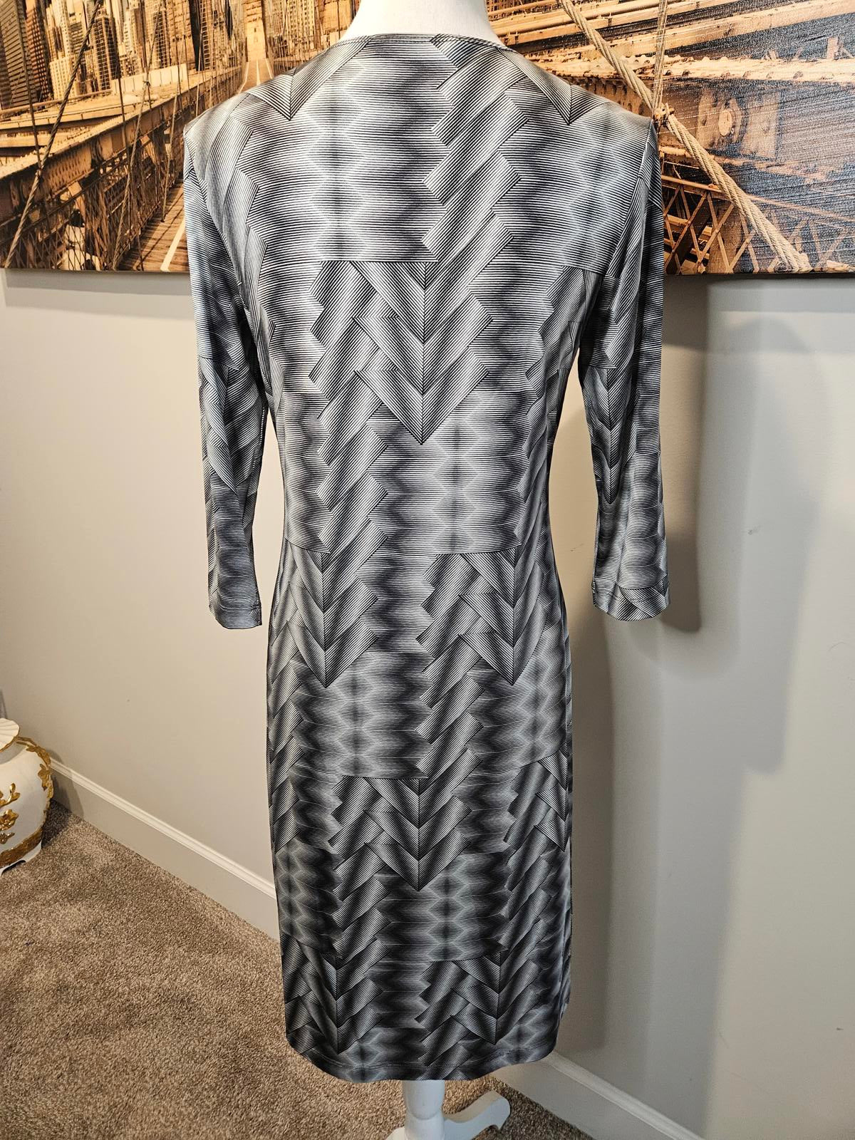Leggiardo Chevron Dress -Super Soft and Stretchy #H55
