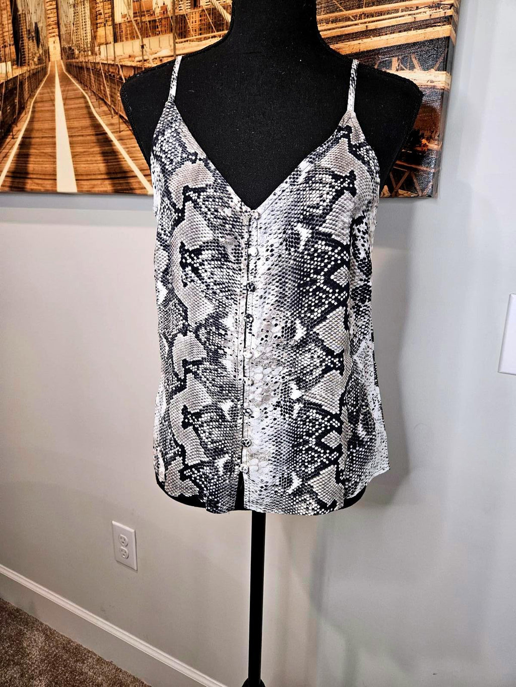 Nwot Sanctuary Women's Snakeskin Print Camisole Top 847