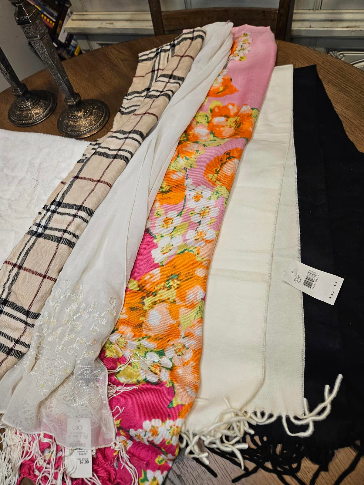 Lot of 5 Assorted Scarves - Elegant Styling #503