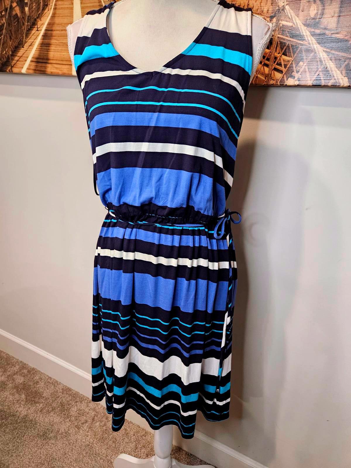 Merona Sleeveless Striped Dress with Tie Waist