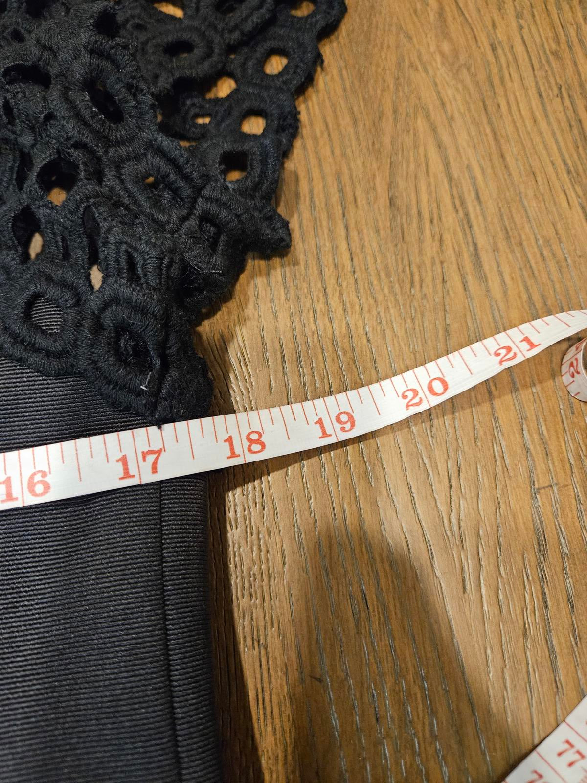 Lela Rose Elegant Black Dress with Crochet Lace Detail #H63