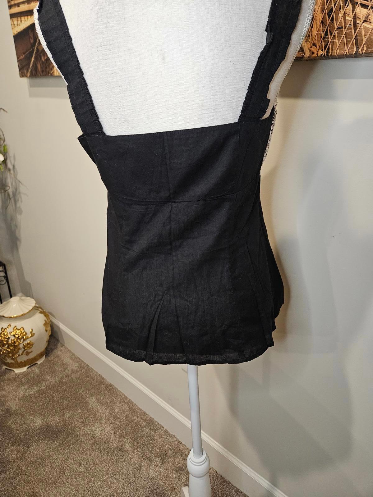 Loft  Black Lace Trim Top by Ann Taylor - Size 4 b86