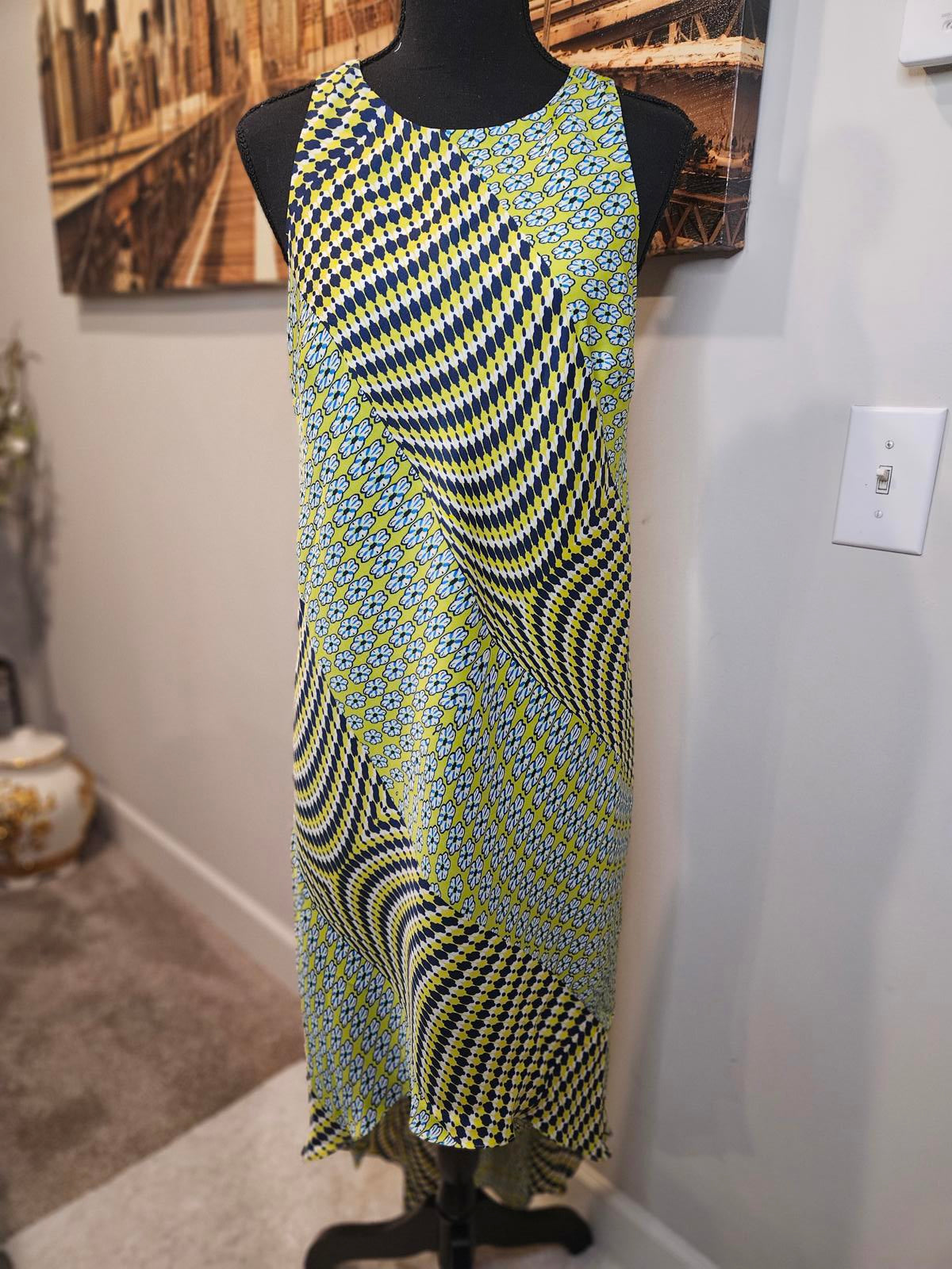 Laundry By Segal Stylish Geometric Print Hi-Low Dress #246