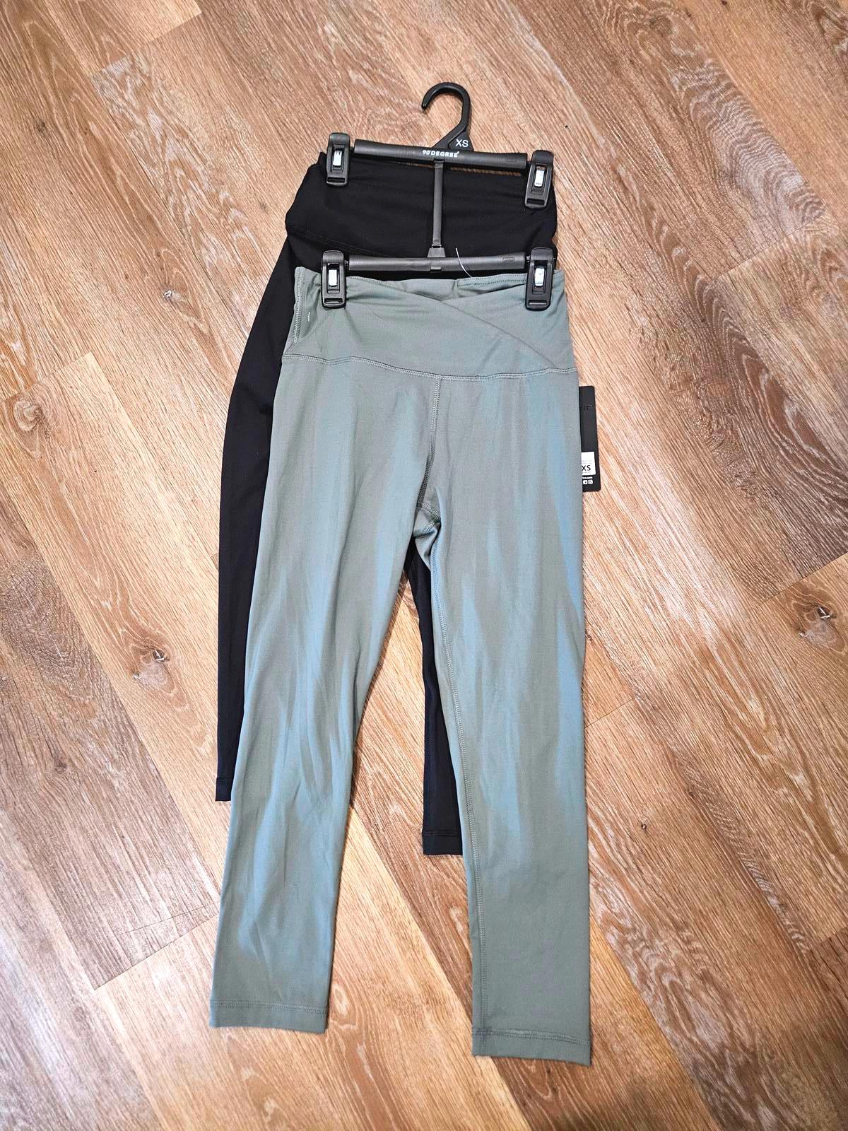 Nwt 90 Degree By Reflex Women's Crop Tights - Set of 2 a14
