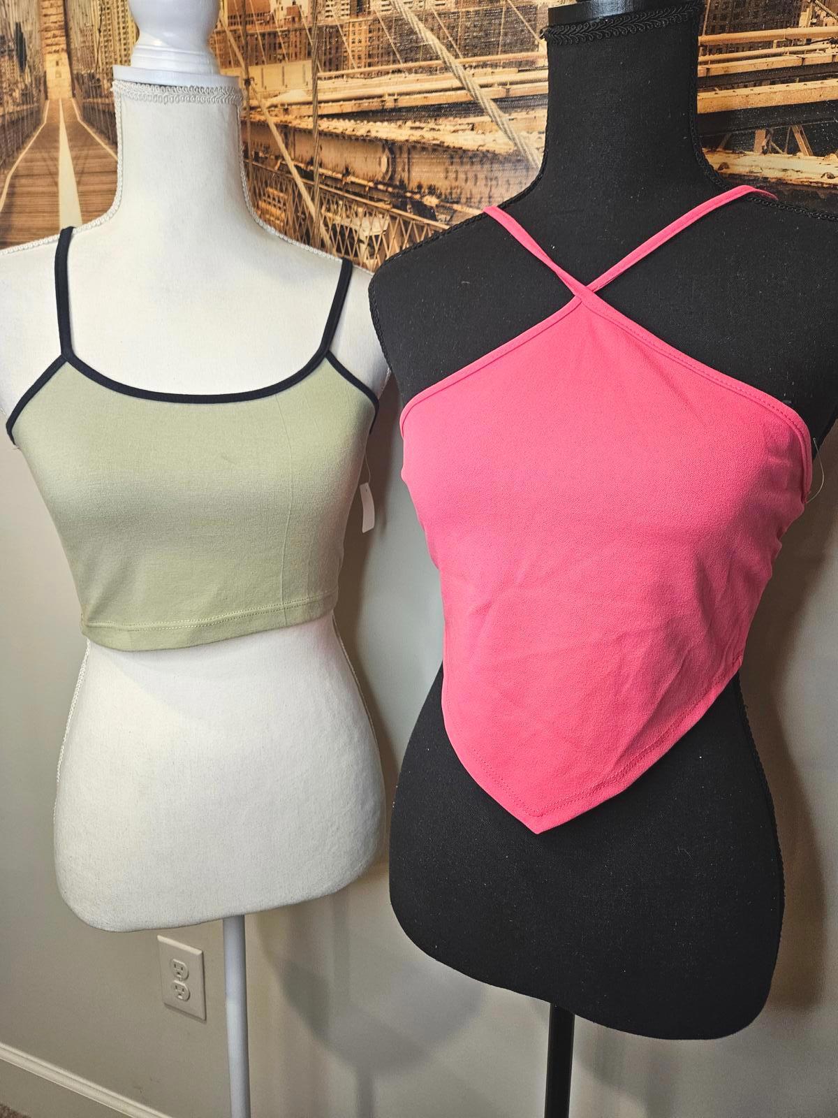 Nwt 21 Saints Crop tops- Pink & Olive 712