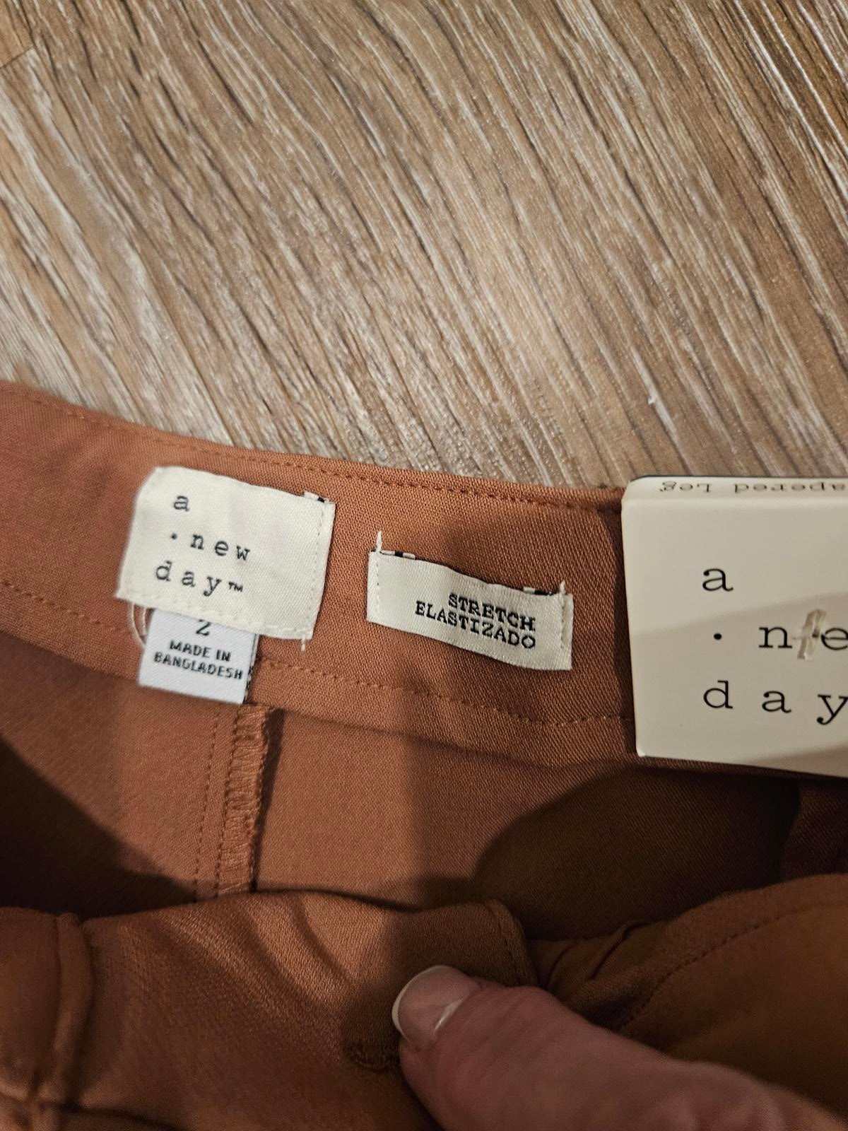Nwt A New Day Tailored High-Waisted Pants in Rust Brown