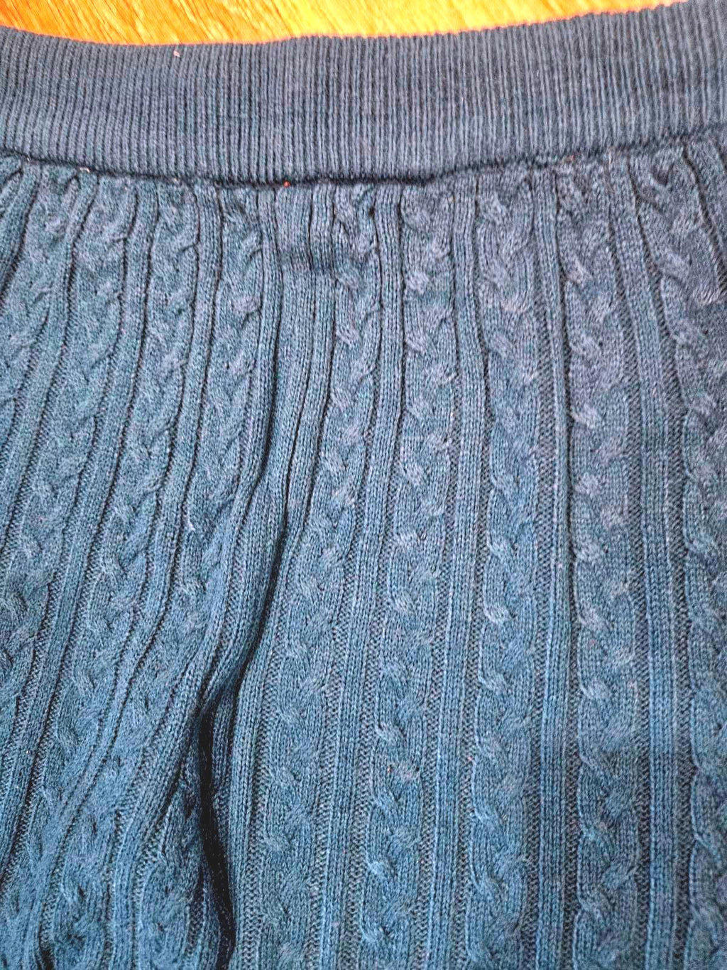 New York & Company Blue Cable Knit Sweater Set