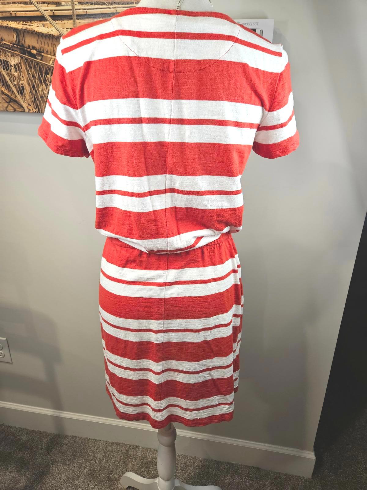 Land's End Casual Striped Summer Dress - Red & White #602