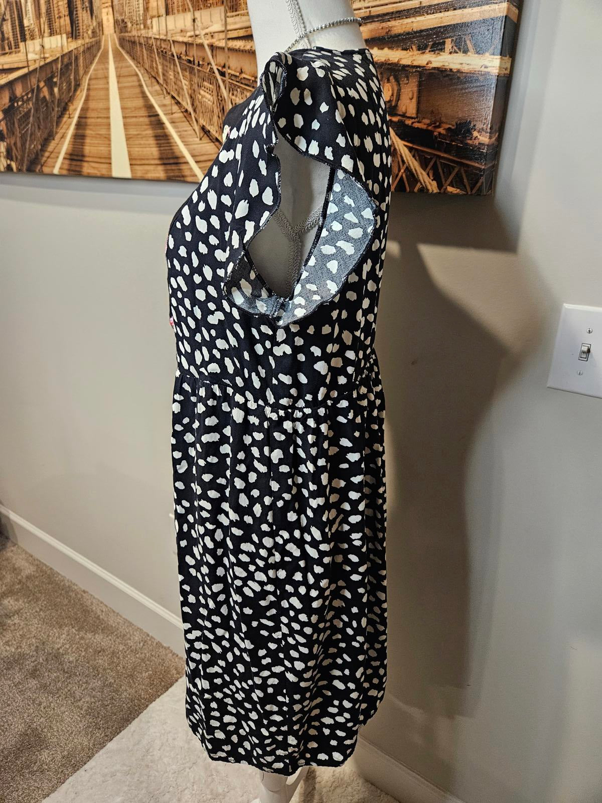 Kirundo Floral Embroidered Polka Dot Dress #190