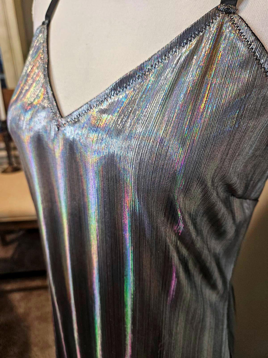 Venus Silver Holographic Women's Dress-L