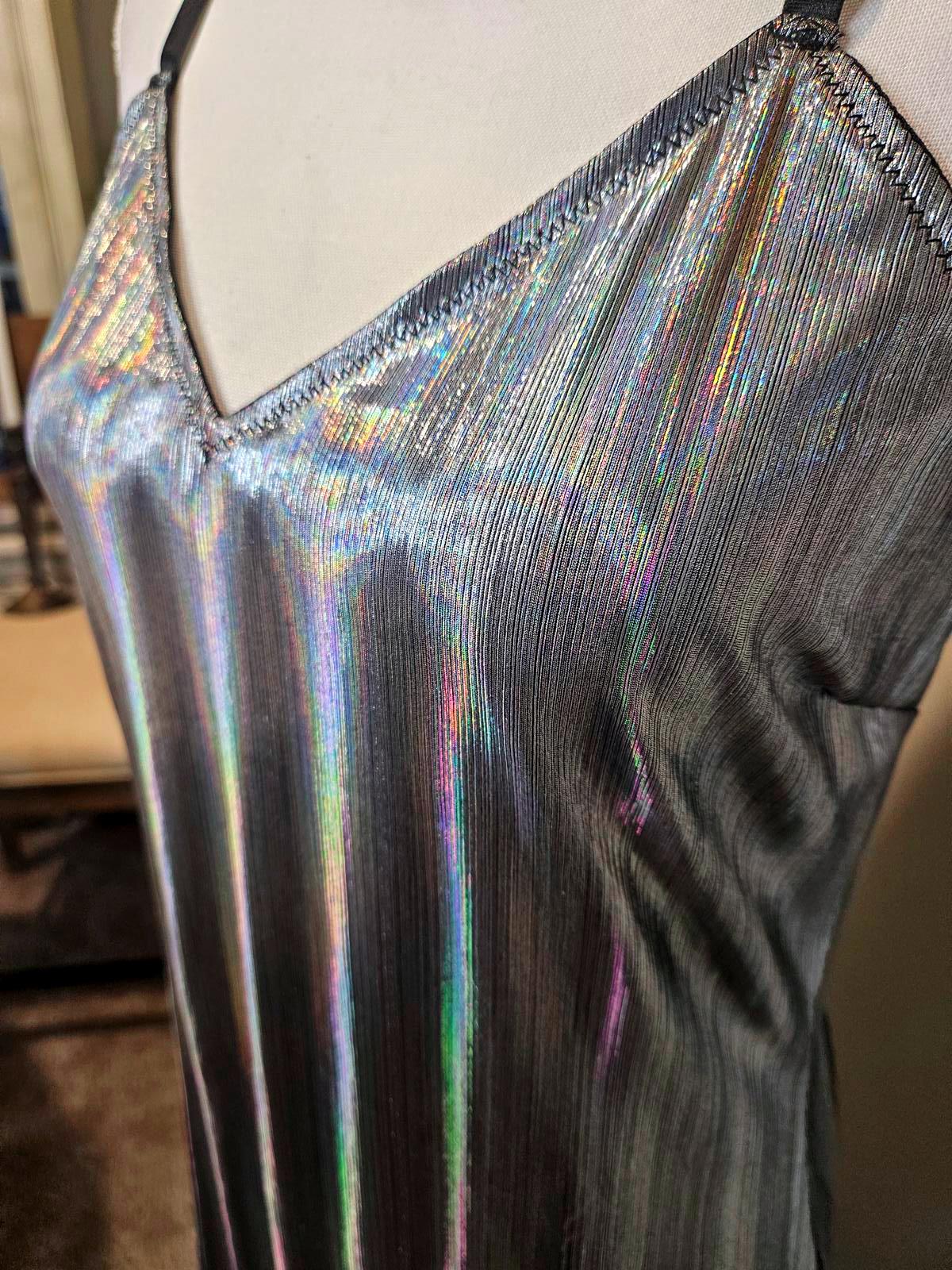 Venus Silver Holographic Women's Dress-L