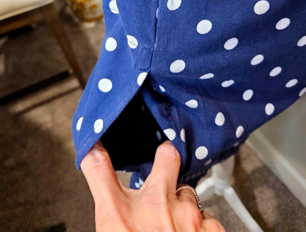 Lands' End Navy Blue Polka Dot Cotton Dress S 6/8