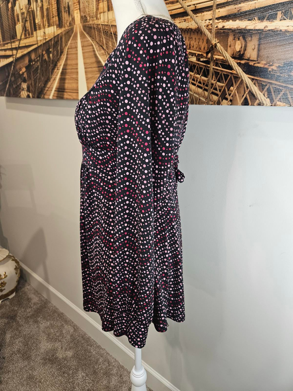 Mimi Maternity Long Sleeve Top With Polka Dots -#461