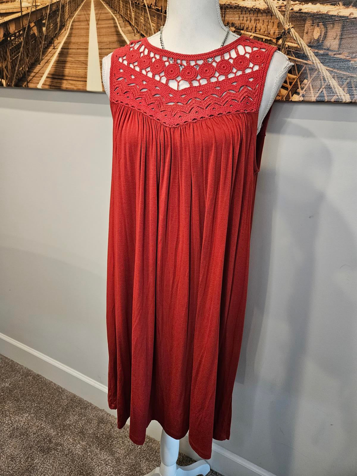 Loft Bohemian Crochet Detail Sleeveless Dress