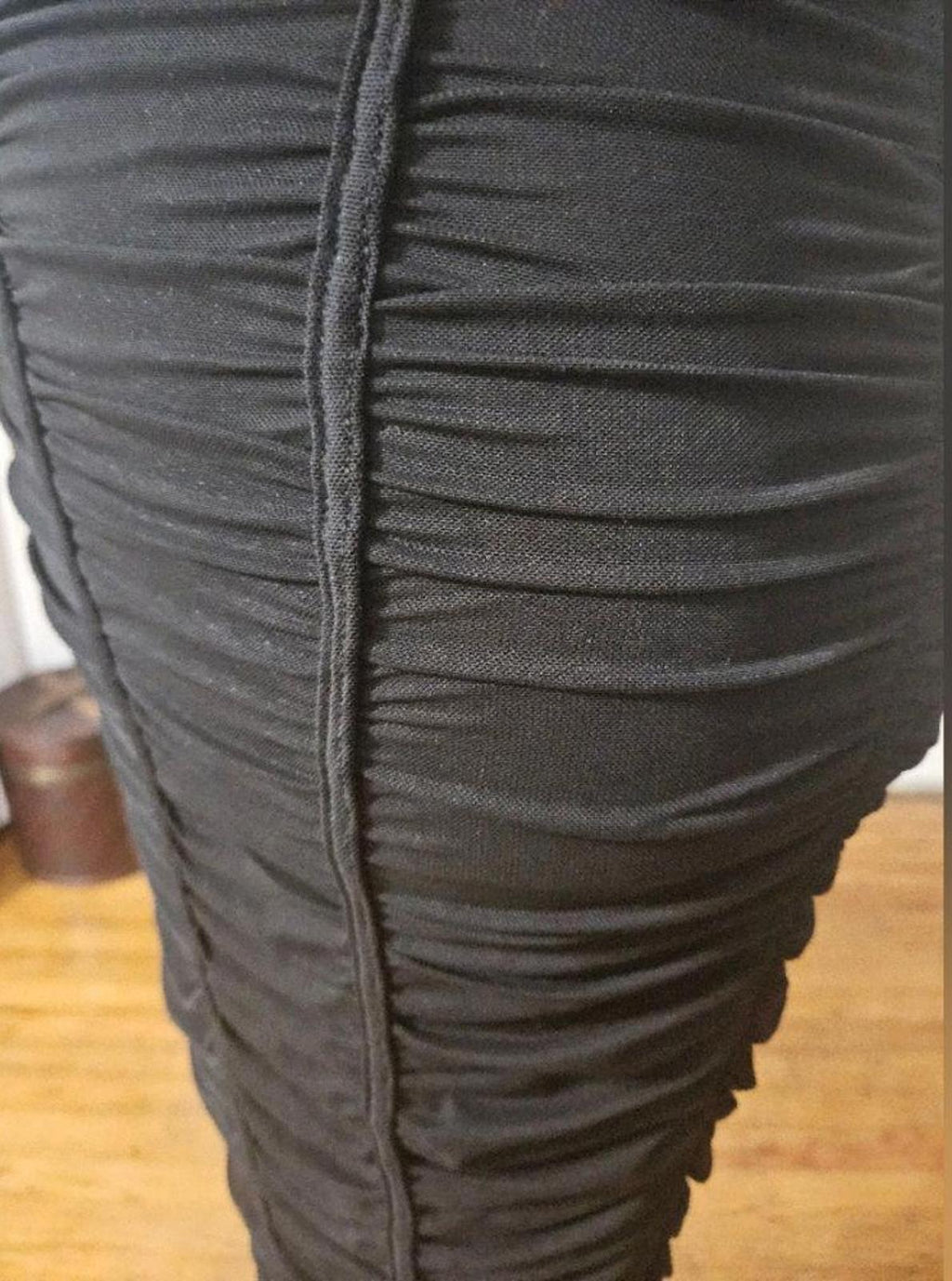 Nwot Love Highlight Black Ruched Midi Dress with Corset H29