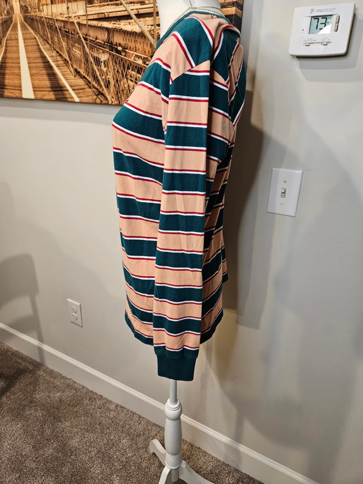 Men's Civil Regime Long Sleeve Striped Crew Neck Tee #571