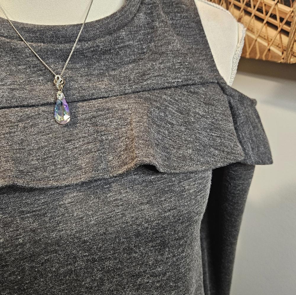 Loft Gray Cold Shoulder Sweater dress #237