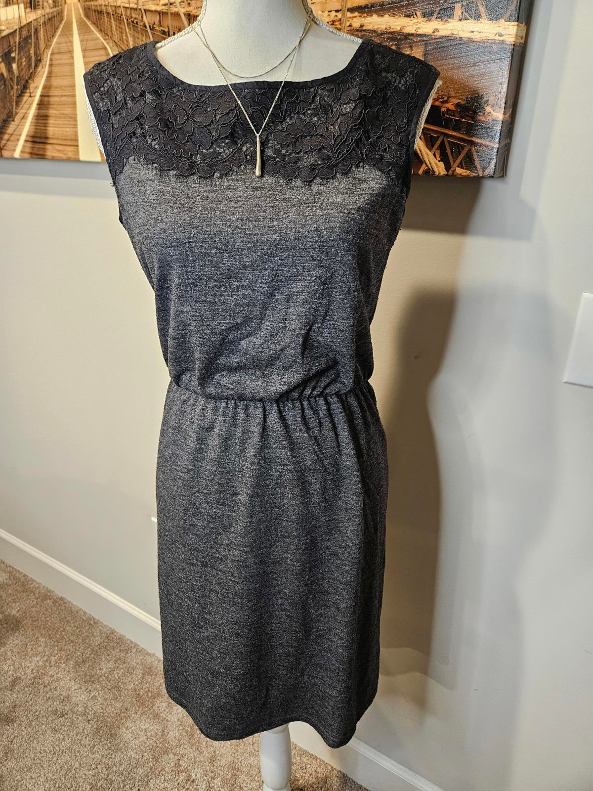 LOFT Sleeveless Lace-Accented Dress #505