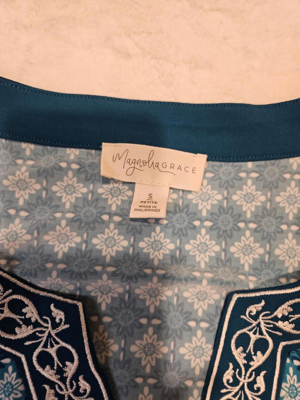 Magnolia Grace Stylish Blue Patterned Summer Dress #234